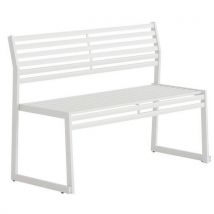 Urbantime - Panca Con Schienale In Acciaio Galvanizzato Bianco-l: 120 Cm