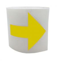 Wattelez - Segnaletica Per Porta Vetrata - Freccia Completa Gialla