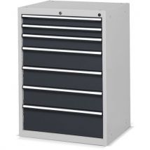 Fami - Cassettiera - 717x600x1002 Mm - Antracite - 7 Cassetti