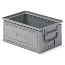 Lotto di 10 Scatola In Metallo - 325x210x145 Mm - Grigio Scuro - Fami