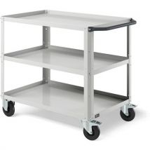 Fami - Carrello A Scaffali Con Piano In Acciaio - 1028x615x846 - Grigio Chiaro