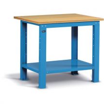 Fami - Banco Da Lavoro Con Piano In Legno - 1024x750x882 Mm - Blu