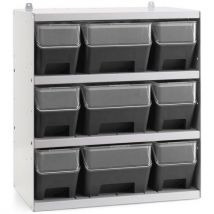 Fami - Rack 9 Contenitori Con Frontale E Coperchio Rk Box Air - Nero