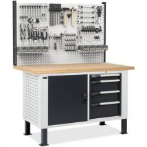 Fami - Banco Da Lavoro Con Pannello Master Br - 1500x750x1683/2058 Mm - 1 Sportello