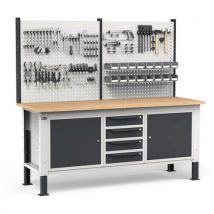 Fami - Banco Da Lavoro Work Up - 4 Cassetti - 2 Sportelli - Antracite