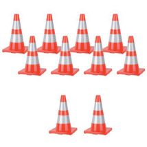 Manutan Expert - Lotto 8 Coni Stradali Arancioni 45cm con Strisce Catarifrangenti + 2 Omaggio - PVC Resistente - Sicurezza Stradale