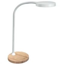 CEP - Lampada Scrivania Led + Braccio Snodabile Flex Bianco/bambù