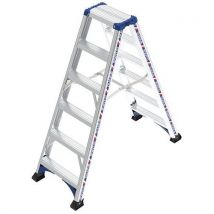 Duarib - Scaletta a doppio accesso Alpha 2x6 gradini - Alluminio - Max 150 kg - Ideale Magazzino