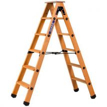 Duarib - Scaletta A Doppia Salita In Legno 2x5 Gradini + Pedana