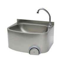 Lavamani a parete inox - Vasca circolare diam 30 cm - 50x50 cm - Conforme CAM D.Lgs 56/2017