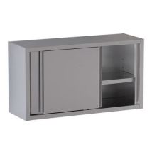 Armadio pensile Inox AISI 304 - 200x40x60H cm - Ripiani Lisci - Conforme CAM