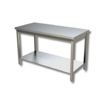 Tavolo da Lavoro Inox AISI 304 - 240x60x85 cm - Resistente e Igienico - Attrezzatura Ristorazione