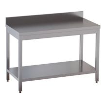 Tavolo da lavoro in acciaio inox AISI 304 - 120 x 60 x 85 cm - Resistente e Igienico - Conforme CAM
