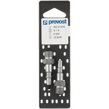 Prevost - Raccordi Portagomma ISO C D6 - Maschio R 1/4 per Tubo 6mm - Set 2 Pezzi