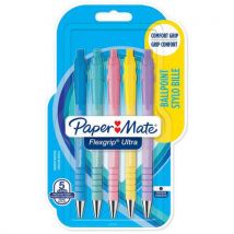 Papermate - Penna A Sfera A Scatto Flexgrip Punta Media Colore Pastello