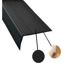 Lotto di 10 Profilo Gradino Angolare Morbido 3m Nero Adesivo - Wattelez