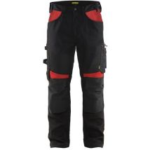Blaklader - Pantaloni da lavoro 1556 - Nero/Rosso - Taglia 56 - Policotone Resistente - DPI