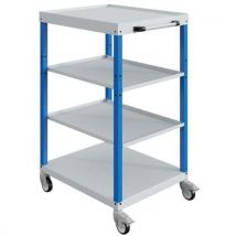 Verrijdbare Trolley 4 Niveaus En 4 Staanders Car L1215 Blauw, - Sofame