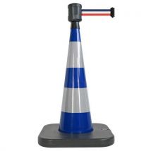 Afbakeningskegel met verzwaarbare basis blauw - 4 m x 5 cm - Viso - Viso