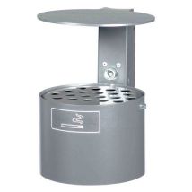 Ronde Asbak Met Dak. Paalbevestiging. Ø200x H290mm. 4167, - Schake
