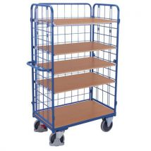 Ergonomische, hoge gaaswagen met 5 houten plateaus - Draagvermogen 500 kg - Variofit