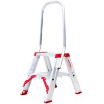Dubbelz. Trapladder, 2x2 Treden, Vaste Reling, - Solide