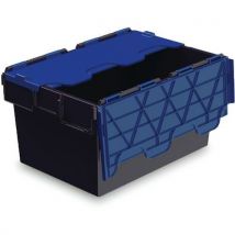 Euronormbak Van 54 L Met Vast Deksel - Zwart En Blauw, - Totebox