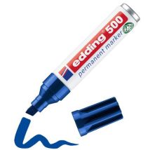 Edding - Permanente markeerstift 500 - Blauw - Schuine punt 2-7 mm - Aluminium behuizing
