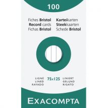 Steekkaart Gelijnd Niet Geperforeerd75x125 Wit Pak 100, - Exacompta
