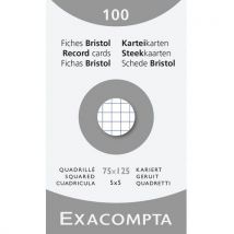 Steekkaart Q5x5 75x125mm Wit Pak 100, - Exacompta
