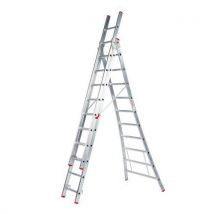 Ladder 3 Elementen, 3x10, Gespreide Poten, Multifunctioneel, - Solide