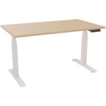 EOL - Elektrisch bureau Axel 2 - 140x80cm - Licht eiken/wit - 98% gerecycled