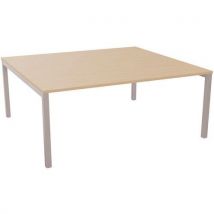 Bureau Vierkante Poot L180xd165 Dikte 25 Mm Licht Eik/alu, - EOL