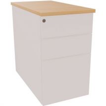 Ladeblok 3 Laden B 43,2 X D 80 X H 73,5 Cm Wit/beuk, - EOL