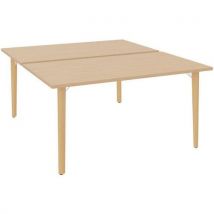 Bureau Met Gedeeld Onderstel 140x165 Licht Eik/poot Beuken, - EOL