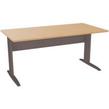 Bureau Rechthoekig 160x80 Cm Idol L-poot Antraciet/beuk, - EOL