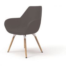 Receptiestoel Bip stof bekleding met 4 houten poten - Eol - EOL