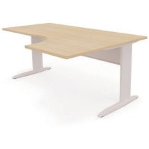 EOL - Bureau Idol Asymmetrisch 180cm Hoek Rechts Wit/Licht Eiken - 66% Gerecycled - Eco-Verantwoordelijk