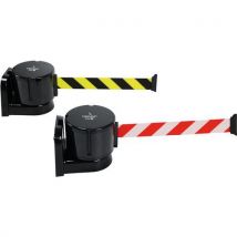 Novap - Wandhouder met afzetlint - 12m Geel-zwart - Te bevestigen - Veiligheid voor magazijn en parkeerplaats
