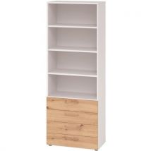 Ladekast Met 4 Laden En 4 Niveau 968s4 Bs Wit/eik Rustiek, - Hammerbacher