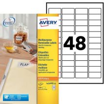 Verwijderbare Etiketten Ilc Wit 45,7x21,2 Mm, - Avery