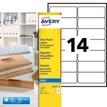 Adresetiketten Inkjet Transparant 99,1x38,1 Mm, - Avery