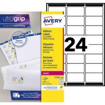 Set Van 2400 Laseretiketten Wit 63,5x33,9 Mm, - Avery