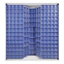 Mobil Plastic - Wandkast Crystal Box CB600 - 421 laden blauw - Staal - 320 kg belasting