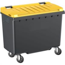 Mobiele Afvalcontainer - 500 L Geel Deksel, - Sulo