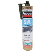 Rubson - Siliconen voegkit Sanitair Wit - 0.3L - Hoge temperatuurbestendigheid - Snelle droogtijd