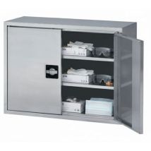 Caray - Wandkast RVS - 2 Deuren - 80x60x35 cm - 100kg per legbord - Gemonteerd