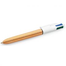 Balpen 4 Kleuren Met Textuur, Mat Goud, Set Van 12 - Bic, - BIC
