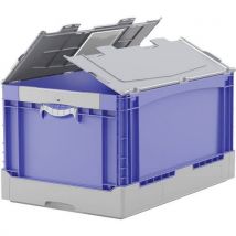 Klapbox Eq Eqd64321l 600x400x332 Met Draaibare Grepen Blauw, - Bito