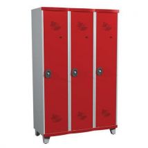Garderobekast 3 kolommen Seamline Optimum - kolombreedte 400 mm - op poten - Acial - Acial